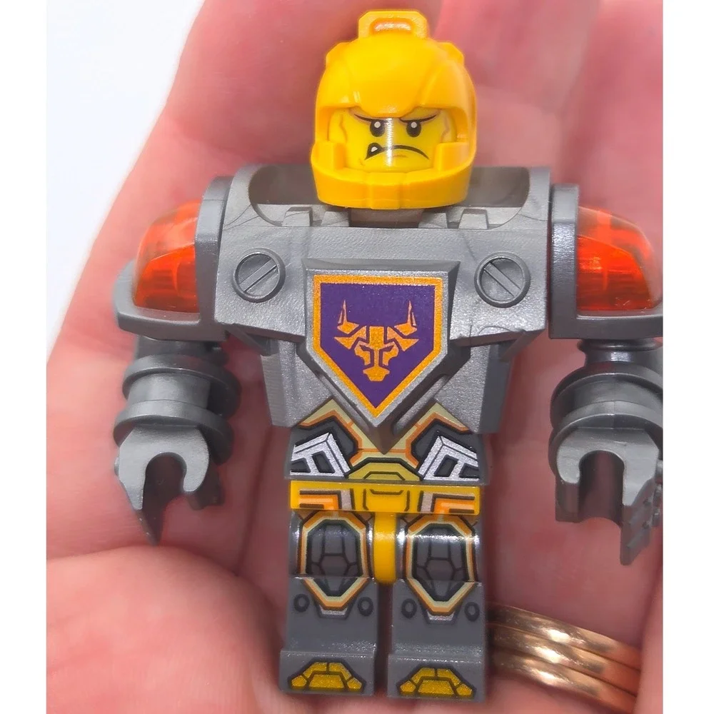 LEGO Nexo Knights Axl Minifigure Small Silver Orange Excellent